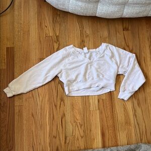 White Cropped Sweatshirt